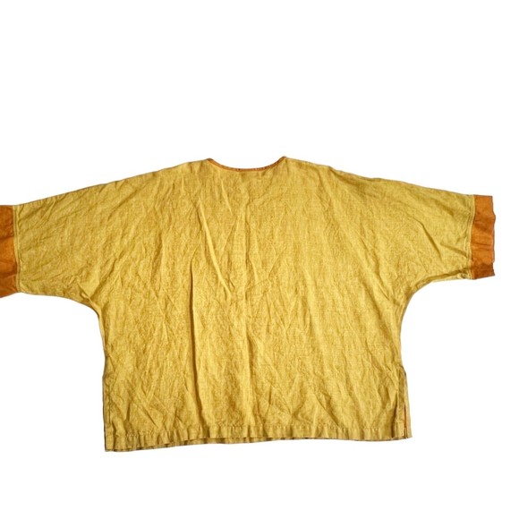 VTG CTC Carol Turner Collection Boxy Top Oversized Pullover Mustard Laganlook, S - Picture 9 of 12